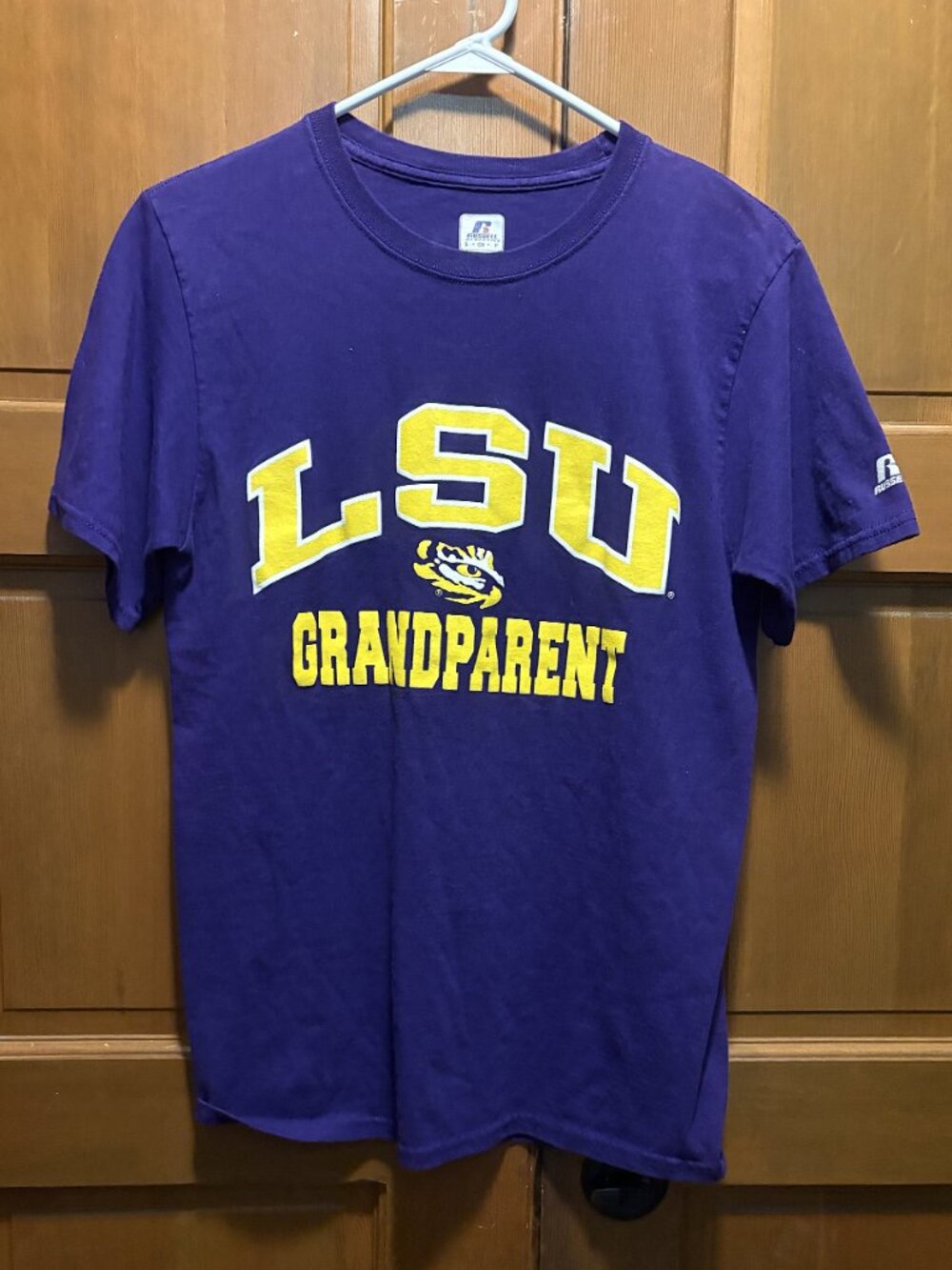 VTG 2000's LSU GRANDPARENT t shirt RUSSELL Athletic® Y2K purple sz S/P pre-owned